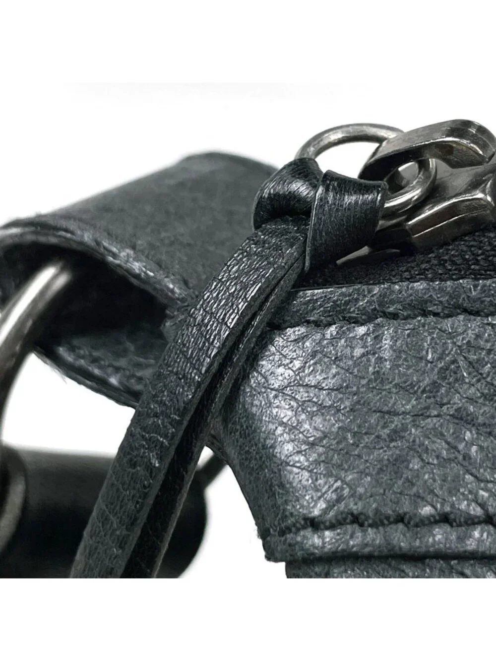 Balenciaga Shoulder Bag the Day Leather Dark Gray